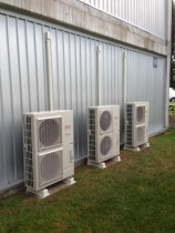 Multiple Units - Vincent Install Ltd - 3x 12KW Fujitsu units mounted using Concrete Pavers & Plastic Riser Feet